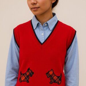 Pendleton Woolen Mills Vintage Virgin Wool Red Scottie Dog Vest S